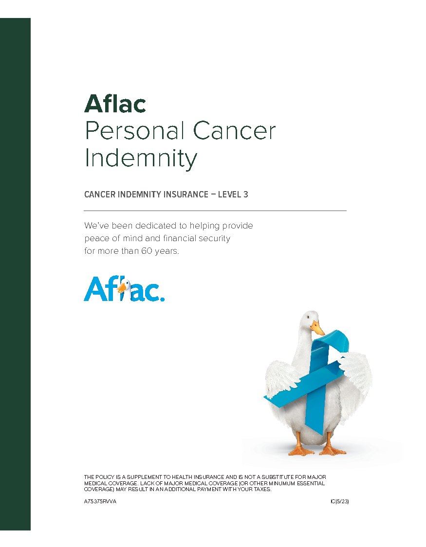 First page of Cancer Protection Assurance