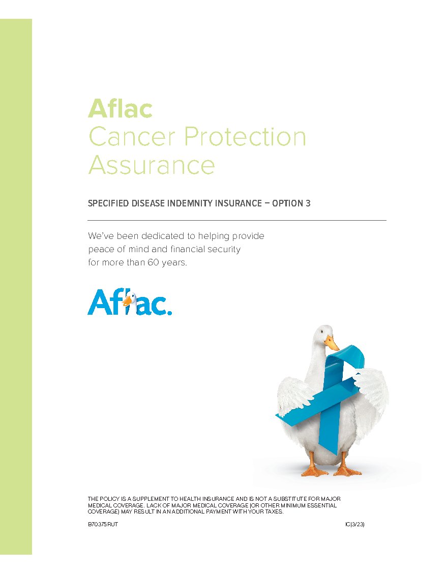 First page of Cancer Protection Assurance