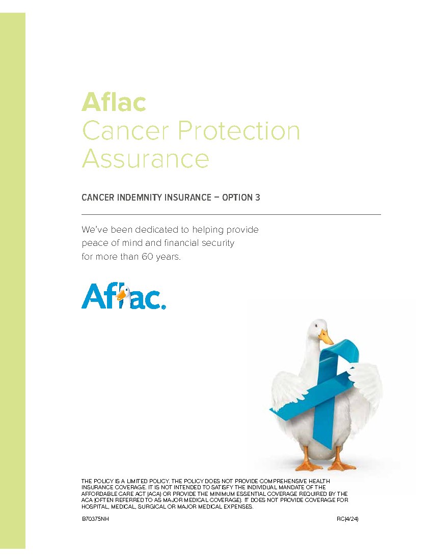 First page of Cancer Protection Assurance